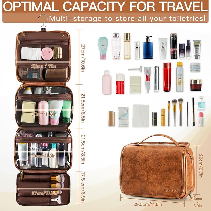Elviros Hanging Travel Toiletry Bag Gift - Image 5