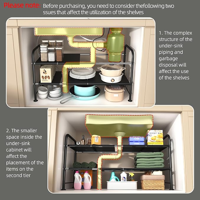 NETEL Adjustable Under Sink Organizers and Storage, Expandable Cabinet Storage - Image 5