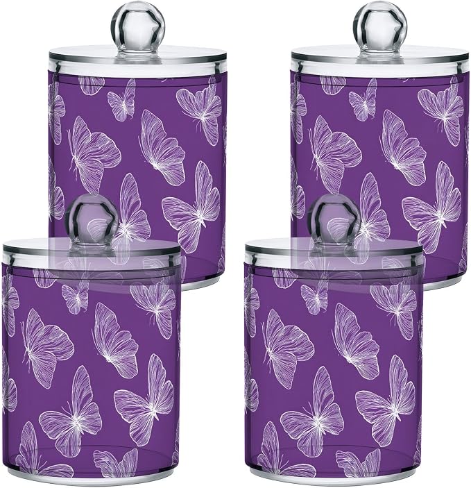 2 Pack Purple Butterflies Apothecary Jars - Image 2