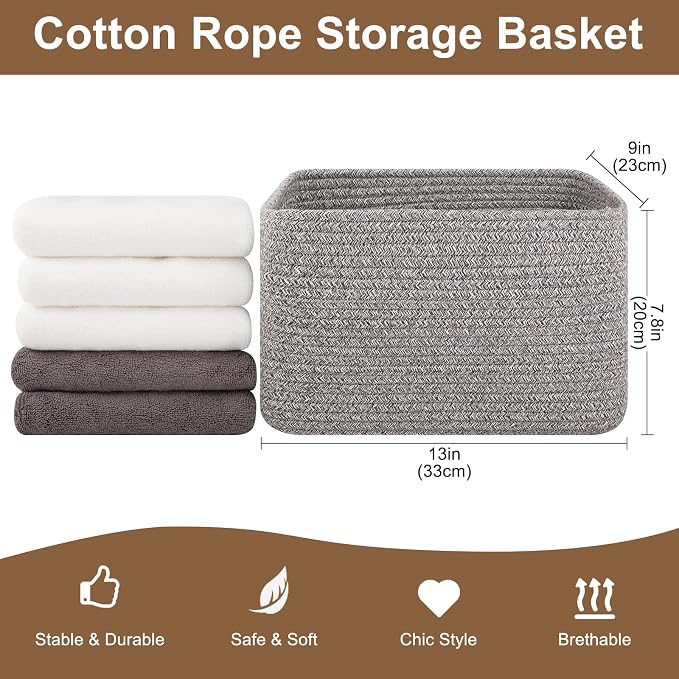Storage Baskets for Organizing, Woven Decorative Baskets for Shelves - Image 2