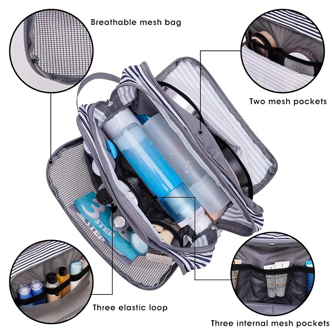 Toiletry Bag for Men Hanging Dopp Kit Water Resistant Shaving Bag Small - Image 3