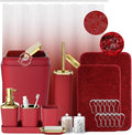 Burgundy Bathroom Accessories Set by BetterbathroomwithXLHOME