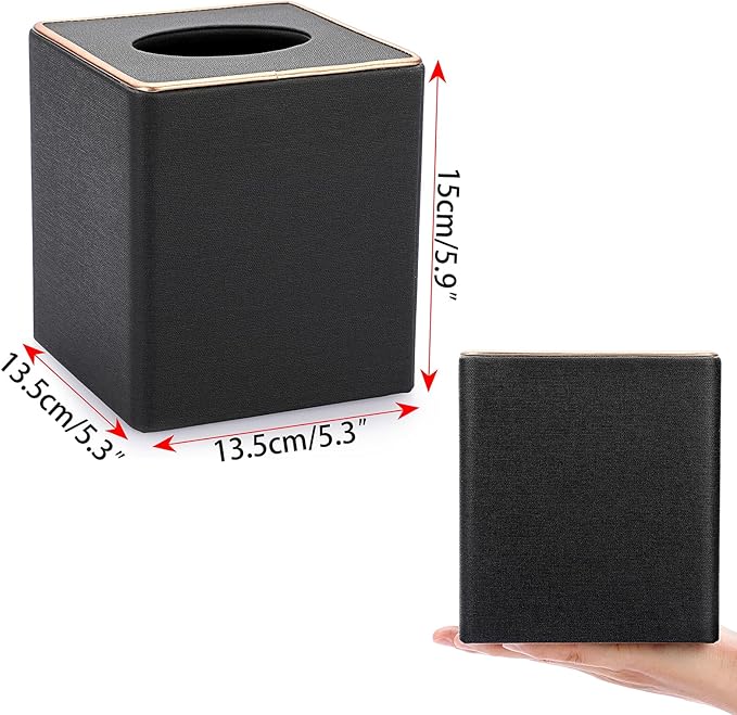 Sumnacon Tissue Box Cover Square Tissue Box Stylish Linen Tissue Box Holder - Image 5
