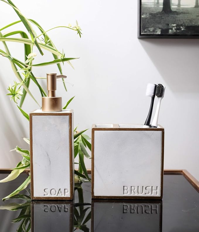 Hymmah Bathroom Accessories Set, Toothbrush Holder, Farmhouse Bathroom Decor - Image 7