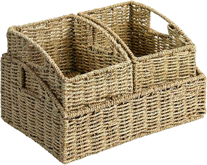 Ollieroo Rattan Storage Baskets, Handwoven Wicker Storage Bins - Image 8