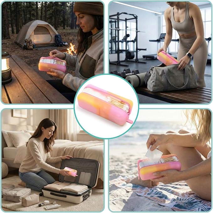 Cotton Pad Swab Travel Case – 2-in-1 Portable Waterproof Qtips Dispenser - Image 8