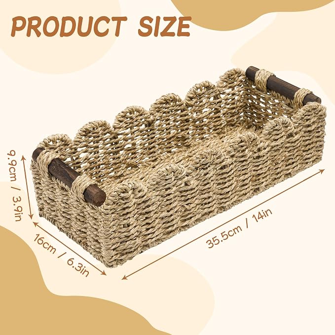 Toilet Paper Storage Basket Bathroom Counter Organizer Wicker Baskets - Image 7