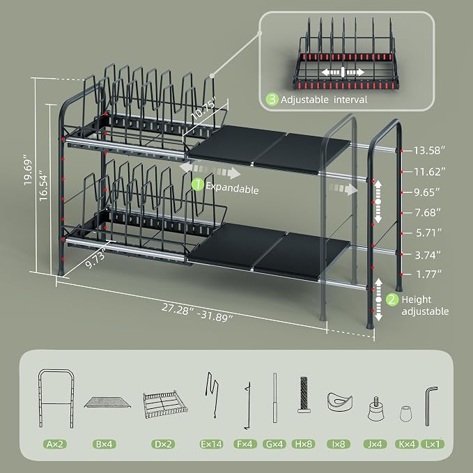 NETEL Adjustable Under Sink Organizers and Storage, Pots and Pans Organizer - Image 3