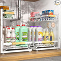 2 Packs Under Sink Organizer, Height Adjustable 3 Tier Under Kitchen Sink by Sevenblue