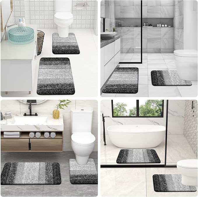 OLANLY Bathroom Rugs Sets 3 Piece, Soft Absorbent Microfiber Bath Mats and - Image 9