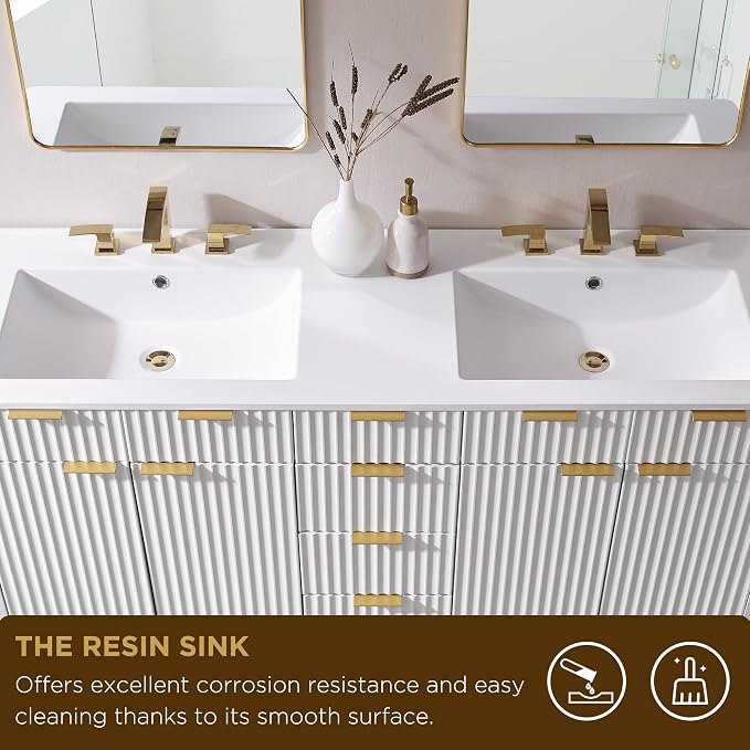 T4TREAM 60" Fluted Bathroom Vanity - Image 5