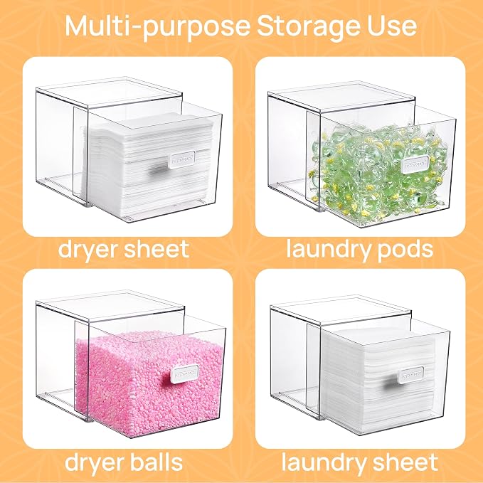 Vtopmart 2 Pack Dryer Sheet Holder and Laundry Pods Container, Scent Booster - Image 7