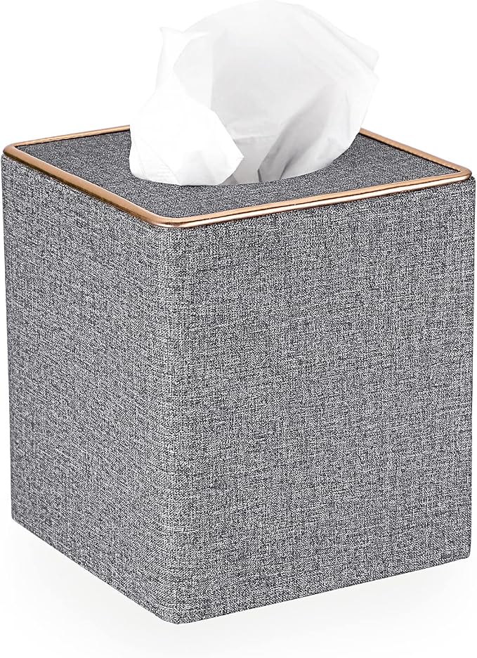 Sumnacon Square Linen Tissue Box Cover by Sumnacon