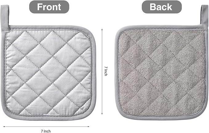 Kitchen Pot Holders Set Heat Resistant Pure Cotton Potholders Kit Trivets Large - Image 2