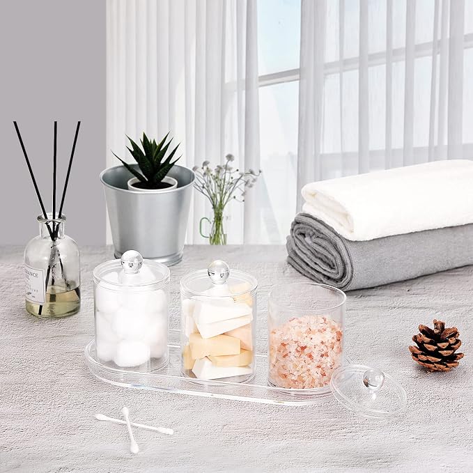 Qtip Holder Bathroom Set with Tray - Image 3