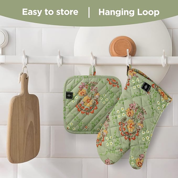 Oven Gloves Heat Resistant Potholder Set Oven Gloves - Image 4