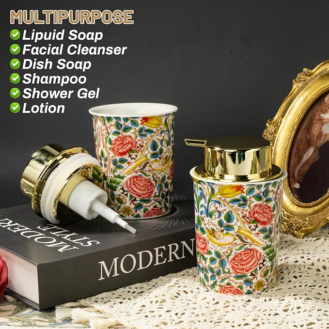 Vintage Rose Ceramic Foaming Soap Dispenser - Image 5