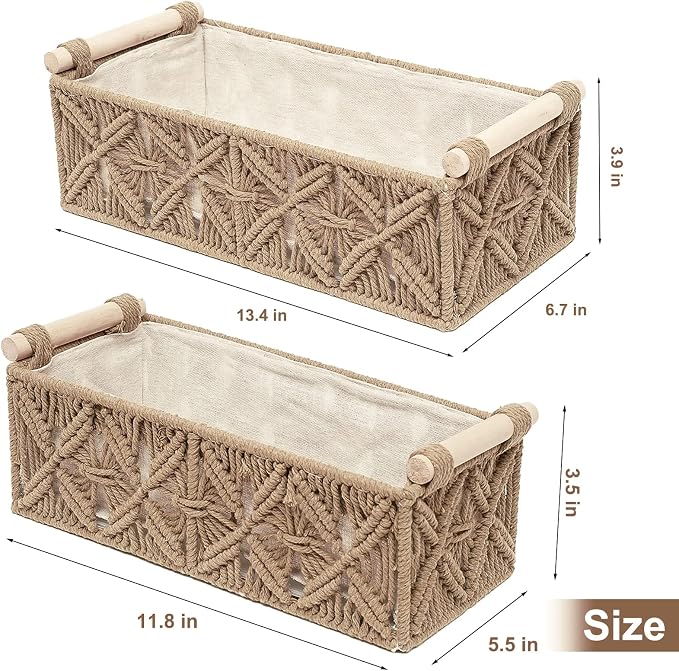 Macrame Storage Basket Boho Decor Baskets - Image 7