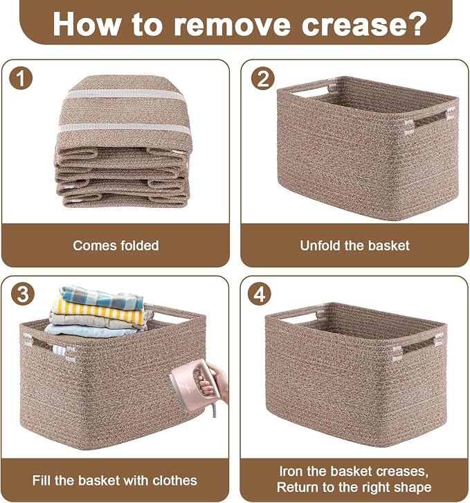 Storage Baskets for Organizing, Woven Decorative Baskets for Shelves - Image 6