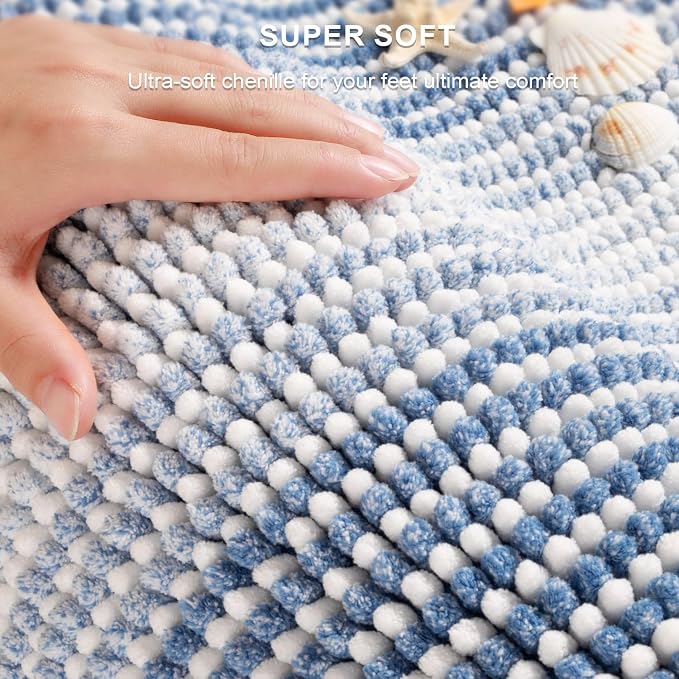 BSICPRO Bathroom Rugs and Mats Sets, 2 Piece Thick Absorbent Chenille Bath Mat - Image 2