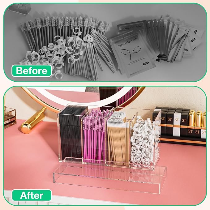 Lash Extension Organizer with Lid, Acrylic Lash Organizer - Image 6