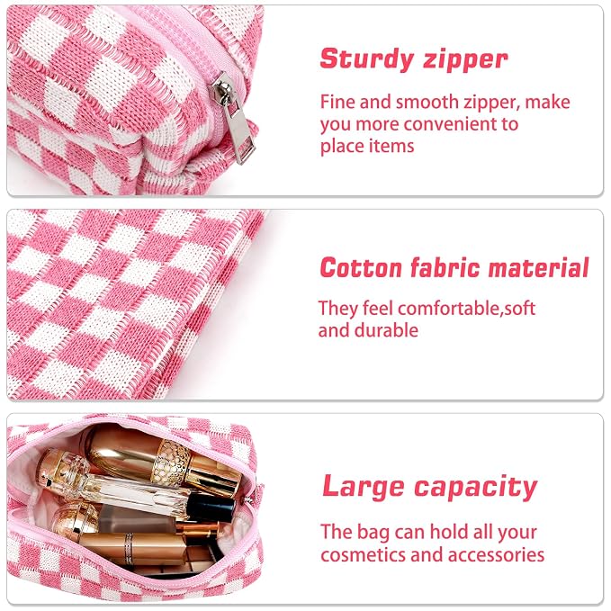 ZLFSRQ 2Pcs Checkered Pencil Case Cute Pencil Pouch - Image 5