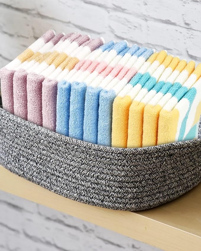 Jacquotha Cotton 12 Pack Striped Washcloths, 13 x 13 Inches, 3 Colors - Image 4