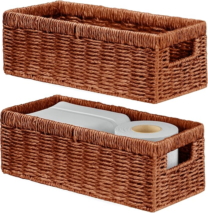 Vagusicc Wicker Storage Basket, Paper Rope Wicker Baskets by Vagusicc