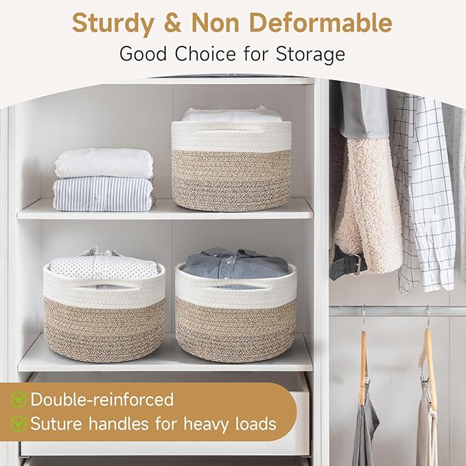 Small Rope Baskets for Storage, Baskets for Gifts Empty, Cute Round Woven Basket - Image 6