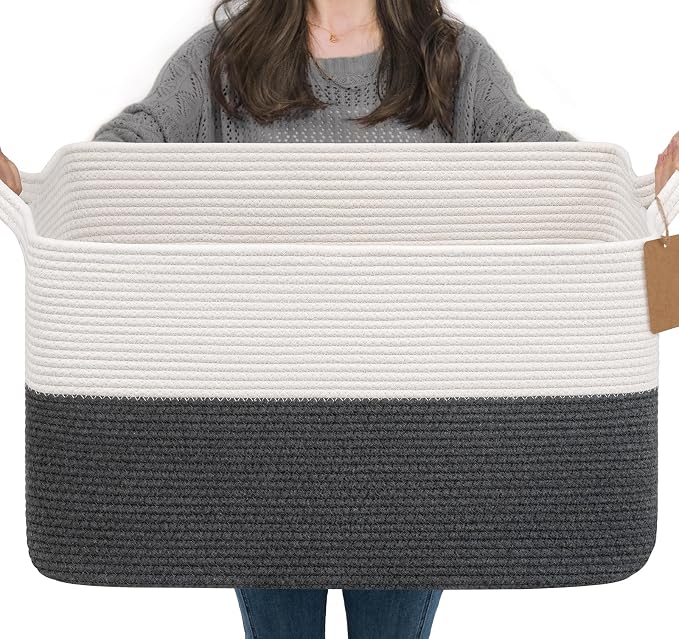 Goodpick Woven Storage Baskets for Organizing 22”x17”x12” Large Blanket Basket by Goodpick