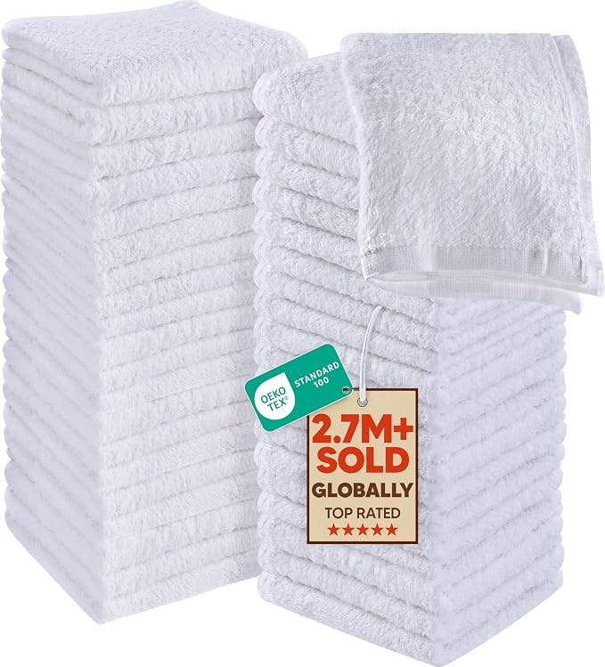 Utopia Towels 60 Pack Cotton Washcloths Set, 100% Ring Spun Cotton, Premium by UTOPIATOWELS