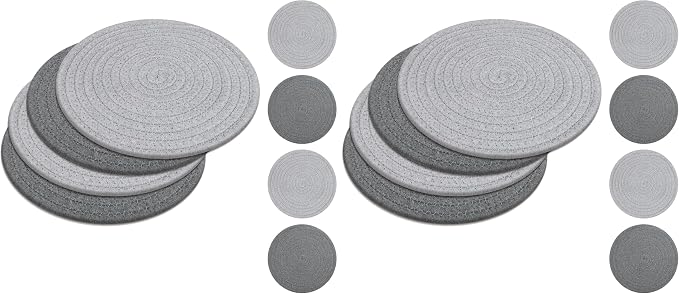 SHACOS 8 Inches Trivets for Hot Dishes, 4 Pieces Heat-Resistant Trivets Mats by SHACOS