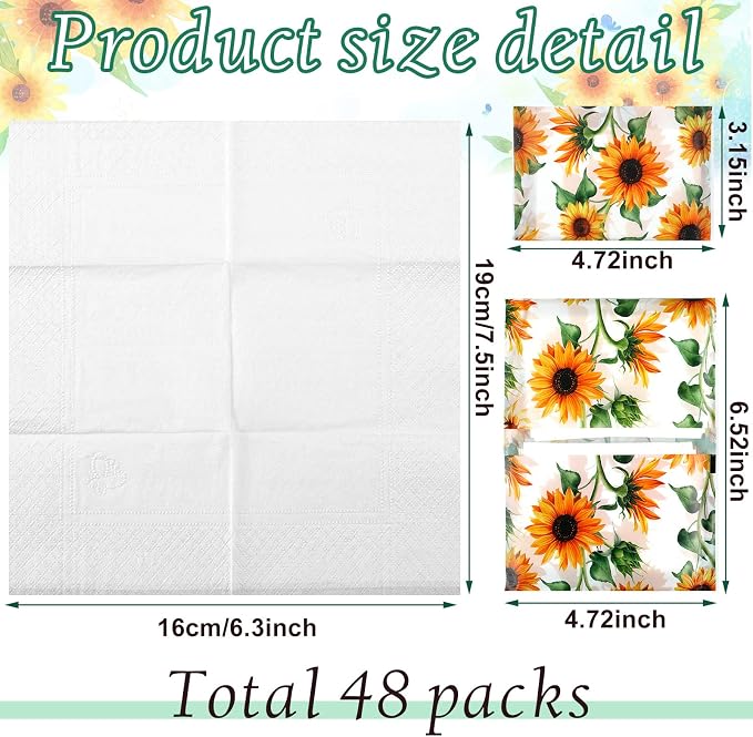 Geyee 50 Packs Tissue Travel Size Facial Paper Napkins Travel Packs Disposable - Image 2