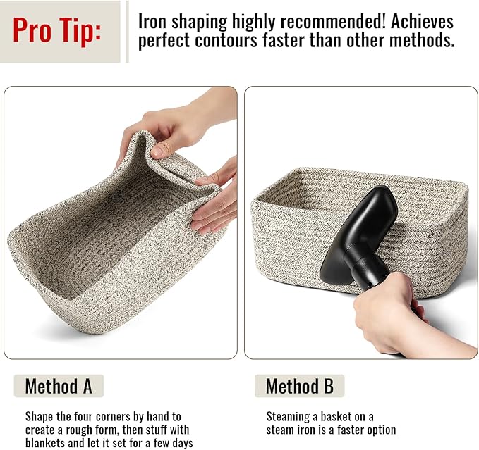 8 Pack Small Storage Baskets for Organizing, Woven Rope Bins for Bathroom - Image 7