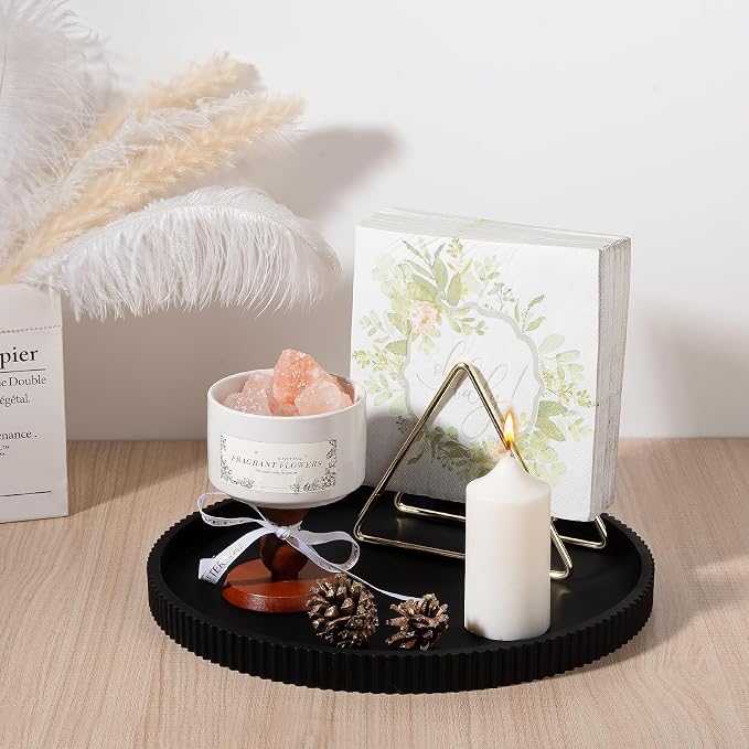Silicone Bathroom Tray Round Kitchen Counter Organizer Decorative Vanity - Image 5