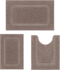 SHACOS Brown Bathroom Rugs Sets 3 Piece, Non-Slip Extra Soft Absorbent Bath Rug by SHACOS