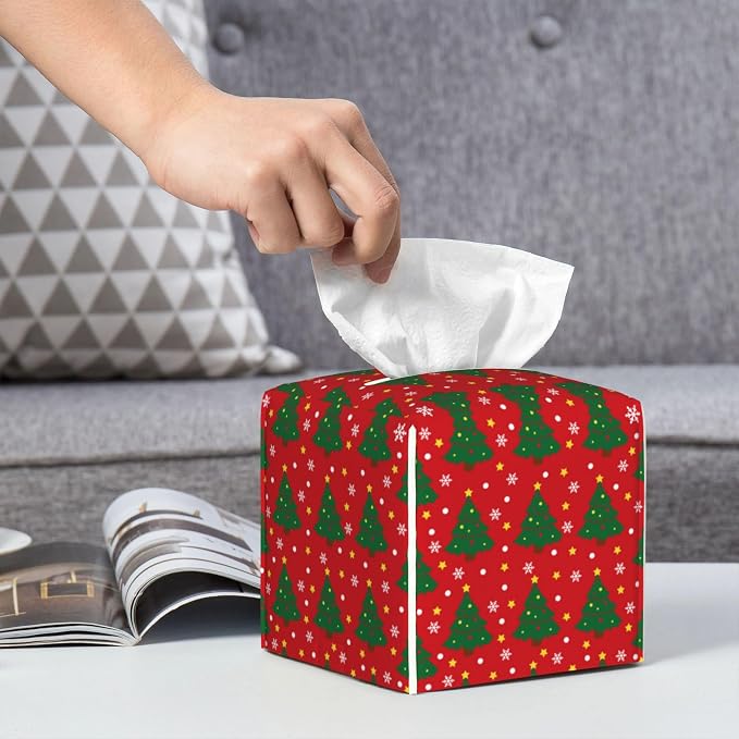 Christmas Tree and Snowflakes Tissue Box Cover Square - Image 6