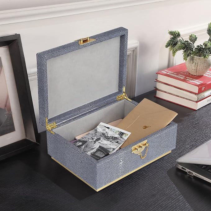 HofferRuffer Elegant Faux Leather Decorative Box, Storage Jewelry Box Organizer - Image 4