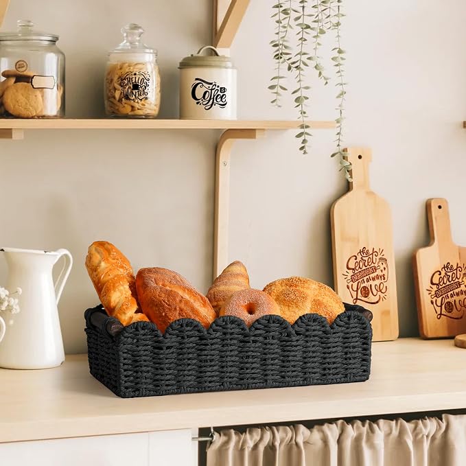 Toilet Paper Storage Basket Bathroom Counter Organizer Wicker Baskets - Image 6
