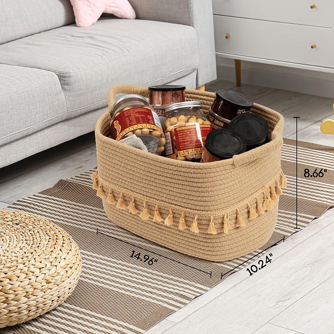 TeoKJ Storage Basket 3 Pack for Organizing, Rope Cotton Baskets for Toy - Image 5