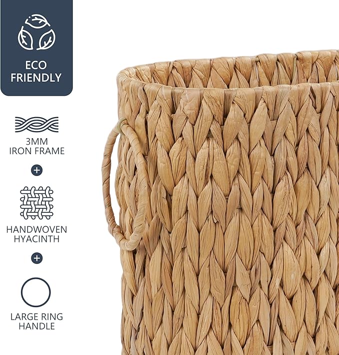 Toilet Paper Storage Basket, Water Hyacinth Toilet Paper Holder - Image 6