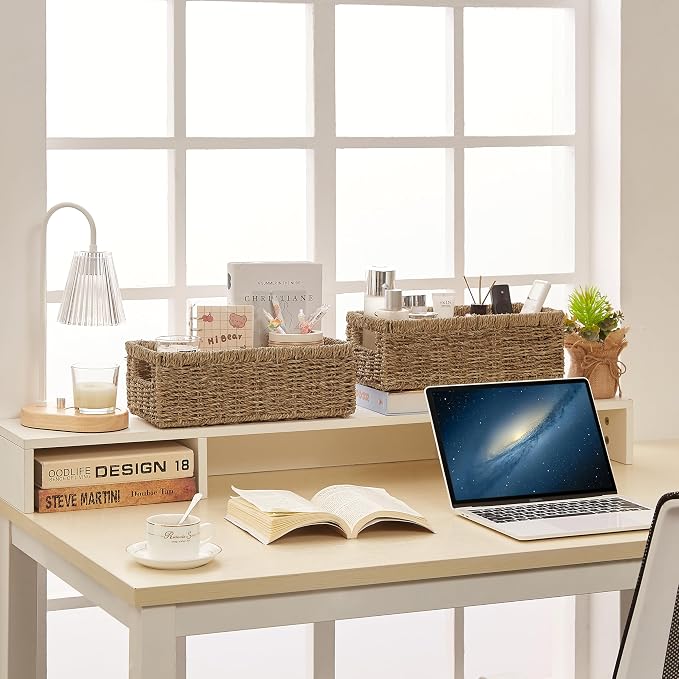 Vagusicc Wicker Storage Basket, Hand-Woven Seagrass Wicker Baskets - Image 8