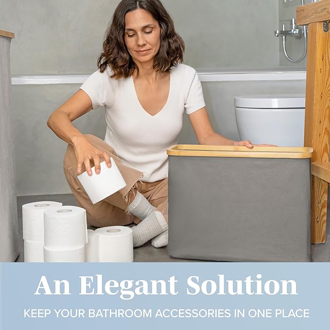 LONBET Toilet Paper Storage for 12 Rolls, Stackable & Foldable - Image 4