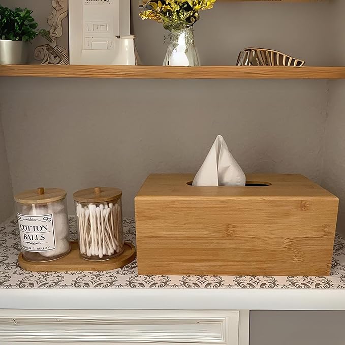 PERFORMORE Bamboo Tissue Box Cover - Image 5