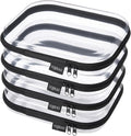 YQBRA 4 Pack Clear Hard Shell Zipper Case, See-Through Hard Plastic Organizer by Unknown