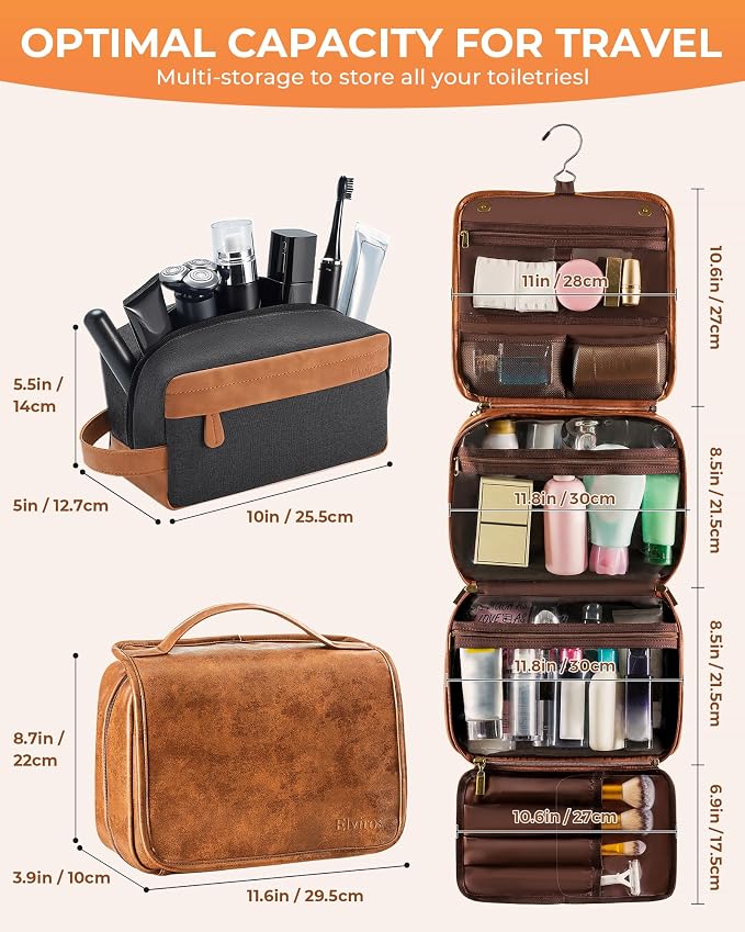 Elviros Hanging Travel Toiletry Bag Gift - Image 3