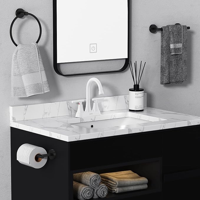 Bathroom Faucets for Sink 3 Hole, Hurran 4 inch Bathroom Sink Faucet - Image 6