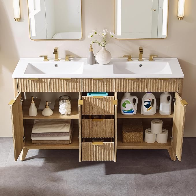 T4TREAM 60" Fluted Bathroom Vanity - Image 7
