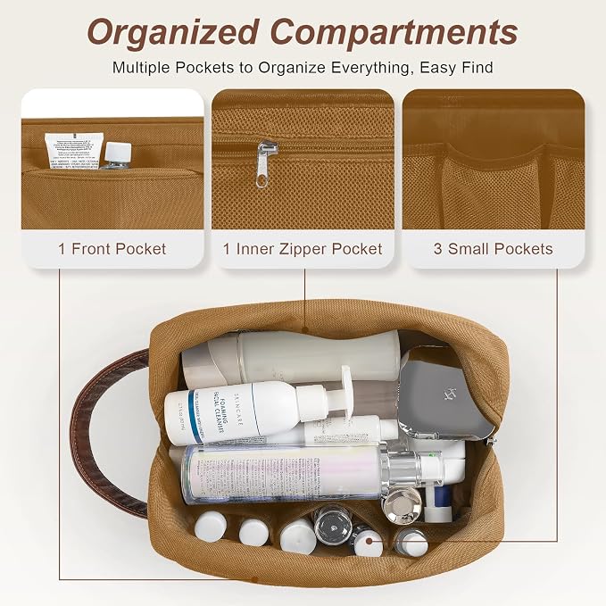 Travel Toiletry Bag for Men, Hanging Toiletry Organizer, Water Resistant - Image 4