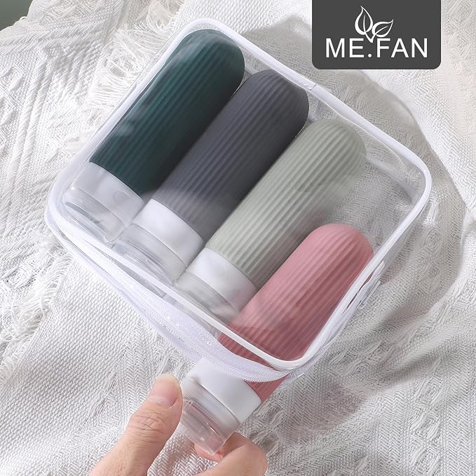 ME.FAN Travel Bottles for Toiletries, TSA Approved 3oz Silicone Journey Size - Image 2